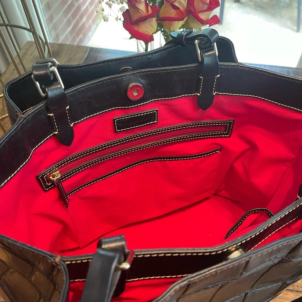 Dooney & Bourke Black Croc-Embossed Tote - Picture 8 of 14